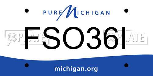 FSO36I Michigan License Plate