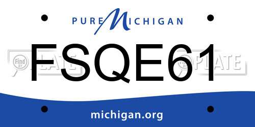 FSQE61 Michigan License Plate