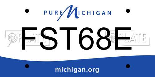 FST68E Michigan License Plate