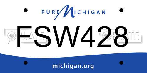 FSW428 Michigan License Plate