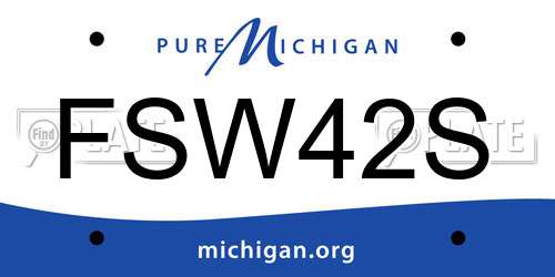 FSW42S Michigan License Plate