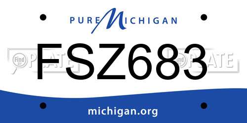 FSZ683 Michigan License Plate