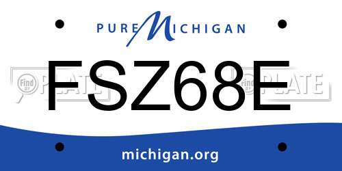 FSZ68E Michigan License Plate