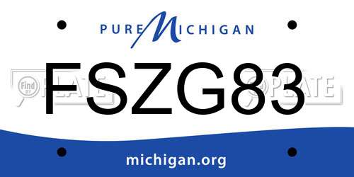 FSZG83 Michigan License Plate