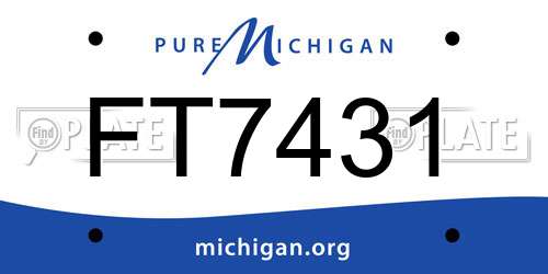 FT7431 Michigan License Plate