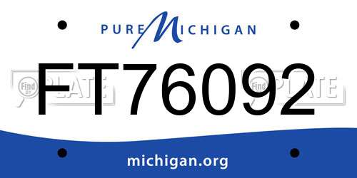 FT76092 Michigan License Plate