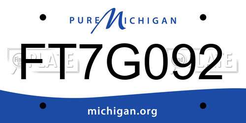 FT7G092 Michigan License Plate