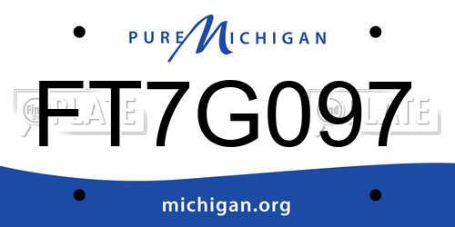FT7G097 Michigan License Plate