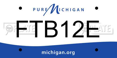 FTB12E Michigan License Plate
