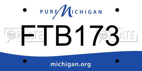 FTB173 Michigan License Plate
