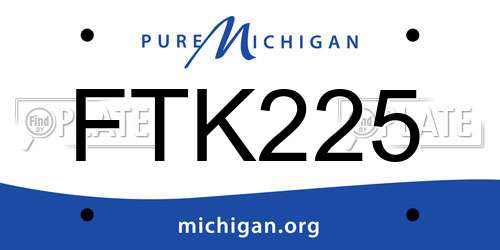 FTK225 Michigan License Plate
