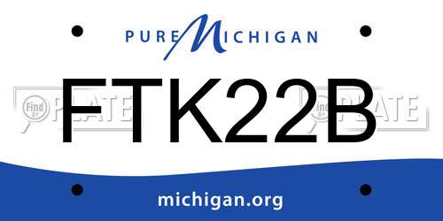 FTK22B Michigan License Plate