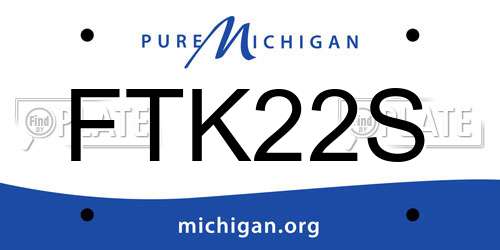 FTK22S Michigan License Plate