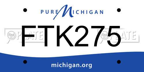 FTK275 Michigan License Plate