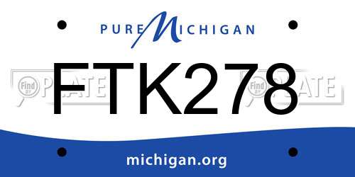 FTK278 Michigan License Plate