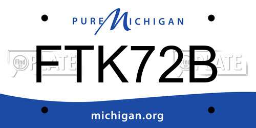 FTK72B Michigan License Plate