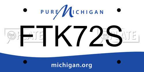 FTK72S Michigan License Plate