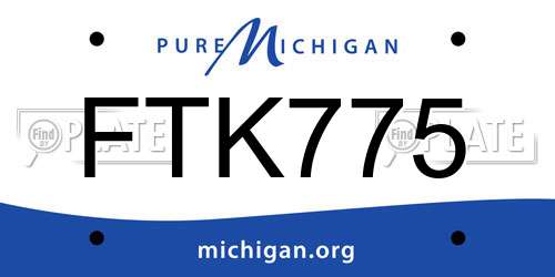 FTK775 Michigan License Plate