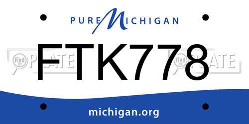FTK778 Michigan License Plate