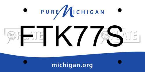FTK77S Michigan License Plate