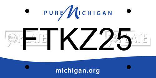 FTKZ25 Michigan License Plate