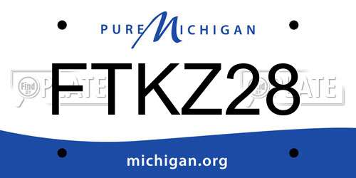 FTKZ28 Michigan License Plate
