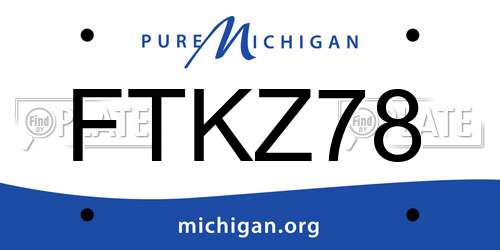 FTKZ78 Michigan License Plate
