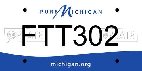 FTT302 Michigan License Plate