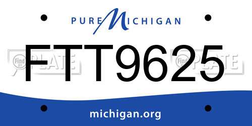 FTT9625 Michigan License Plate