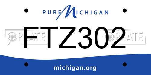 FTZ302 Michigan License Plate