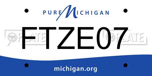 FTZE07 Michigan License Plate