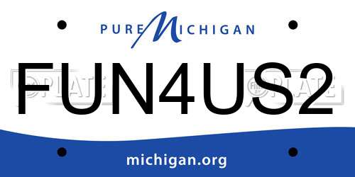 FUN4US2 Michigan License Plate