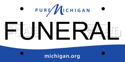 FUNERAL Michigan License Plate