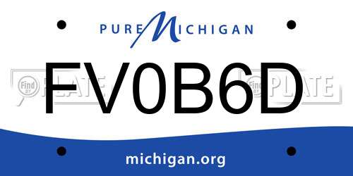 FV0B6D Michigan License Plate