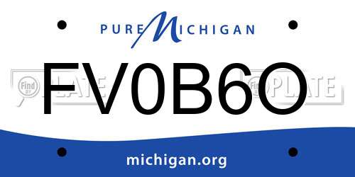 FV0B6O Michigan License Plate