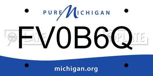 FV0B6Q Michigan License Plate