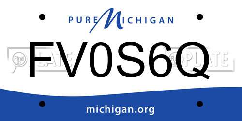 FV0S6Q Michigan License Plate