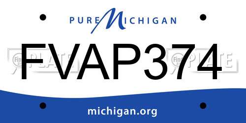 FVAP374 Michigan License Plate