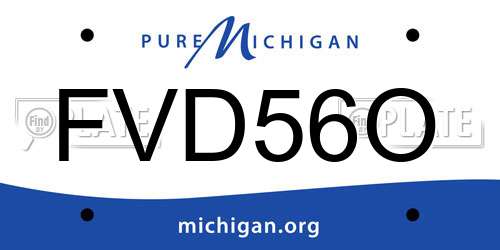 FVD56O Michigan License Plate