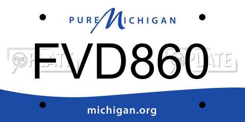 FVD860 Michigan License Plate