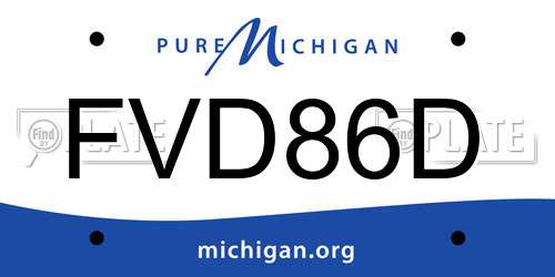FVD86D Michigan License Plate
