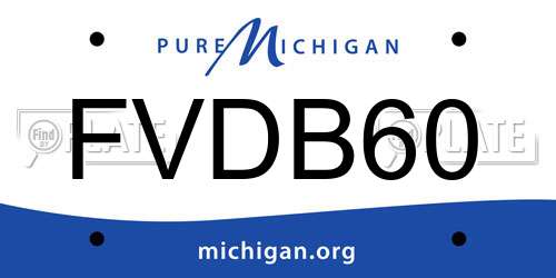 FVDB60 Michigan License Plate