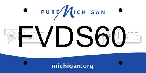 FVDS60 Michigan License Plate