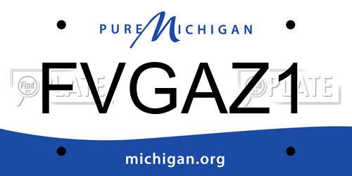 FVGAZ1 Michigan License Plate