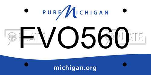 FVO560 Michigan License Plate