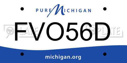FVO56D Michigan License Plate
