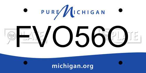 FVO56O Michigan License Plate