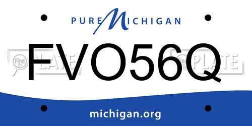 FVO56Q Michigan License Plate