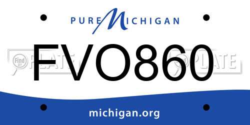 FVO860 Michigan License Plate