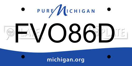 FVO86D Michigan License Plate
